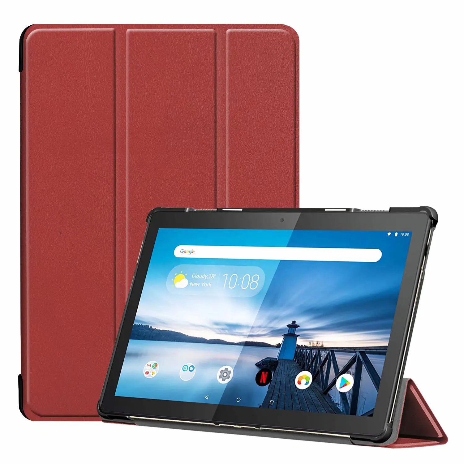 Новое поступление, тонкий жесткий чехол для lenovo Tab M10 TB-X605F, чехол для планшета, 3 сложения, Магнитный чехол-подставка для M10 X605, 10,1 дюйма