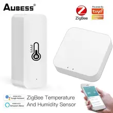 

Aubess Tuya Zigbee Smart Temperature Humidity Sensor Smart Home Smart Life Alexa Google Home Smart APP Control Need Gateway Hub