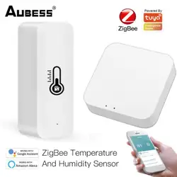 Aubess – capteur de température et d'humidité intelligent Tuya Zigbee, maison intelligente, Alexa Google Home, application de contrôle intelligente, nécessite une passerelle Hub 