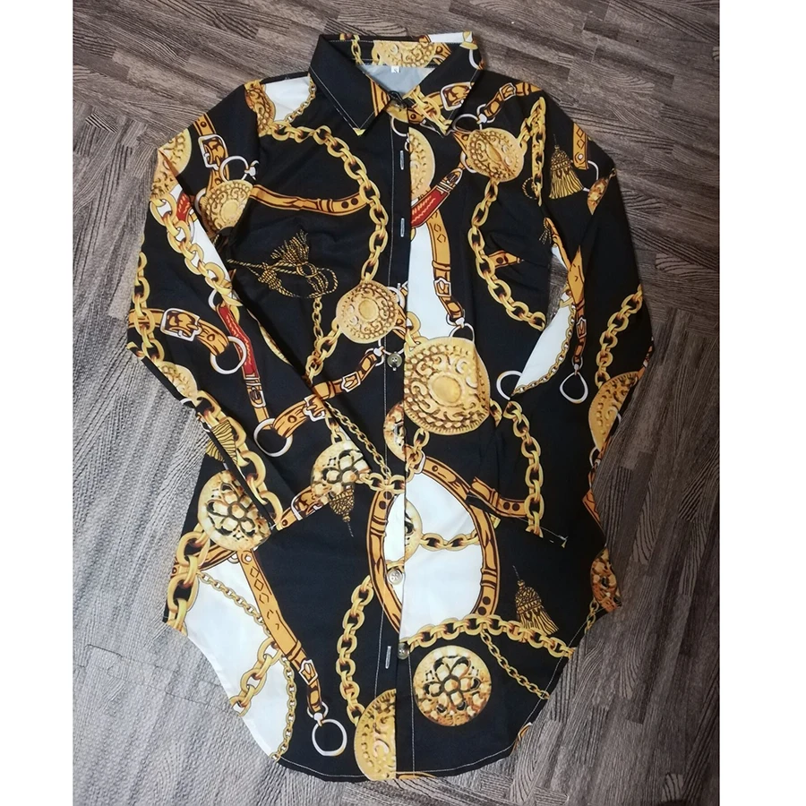 Cena 2019 bestsellery casual koszulka żeńska sukienka nadrukowana moda koszula kołnierz sukienka wielobarwne opcjonalnie