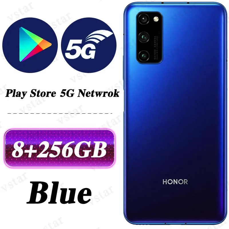 HONOR View 30 Pro, Honor V30 Pro, смартфон, версия 5G, 6,57 дюймов, Kirin 990, 5G, SOC, Восьмиядерный, Android 10, NFC, Google Play - Цвет: 8G 256G Blue