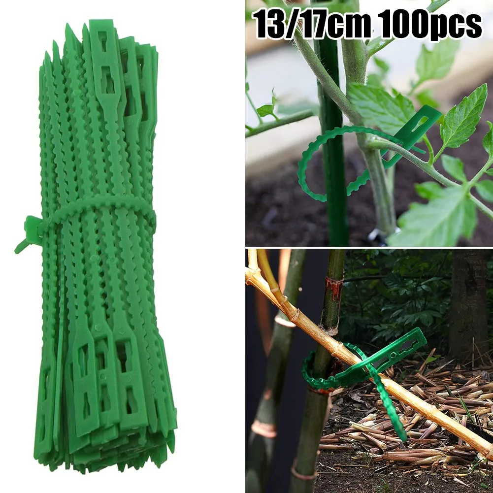 100pcs Reusable Garden Plant Cable Ties Shrub Flexible Plastic Strong
