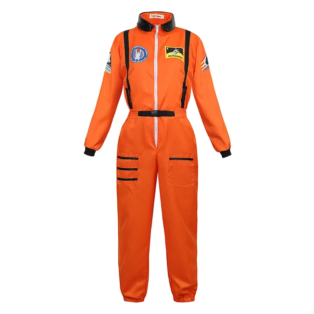 Astronaut Costume for Kids Space Suit Role Play Dress up Costume School Uniforms Cosplay Party Orange for women