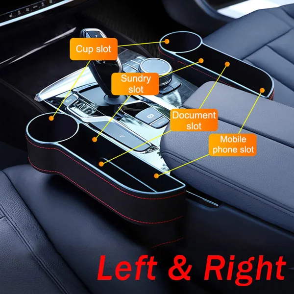 Пара левых и правых автомобильных сидений щелевые зазоры коробка для хранения Кожаный Автомобильный Органайзер сиденье универсальная водительская боковая карета сумка карман - Название цвета: Pair