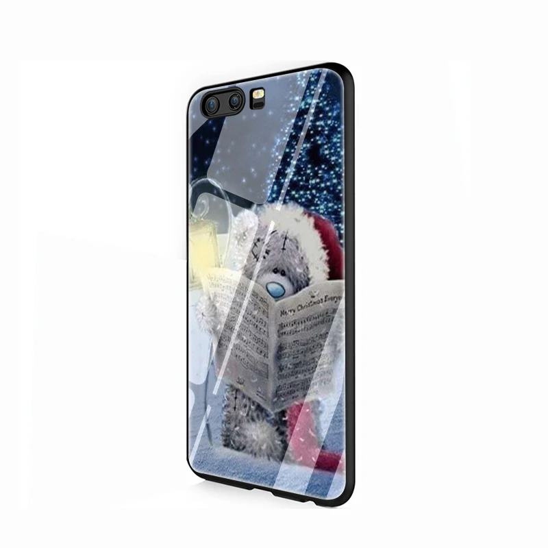 EWAU Merry Christmas снеговик медведь закаленное стекло телефон чехол для Huawei P10 P20 P30 mate 20 Lite pro P Smart Y6 Y9 Honor 8X9 10 - Цвет: G5