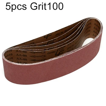 

5pcs 40-320 Grits Abrasive Sanding Belts Leather Rubber Wood Metal Polishing Kit