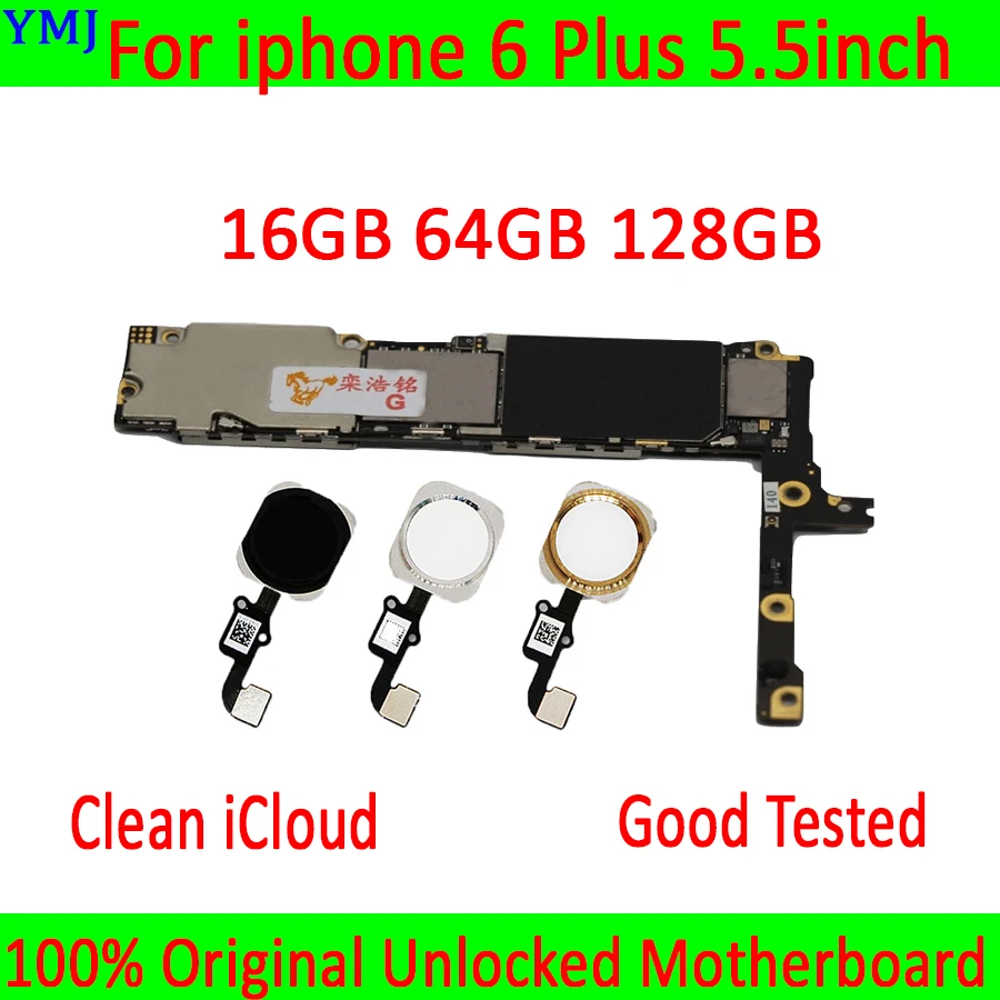 Разблокированная материнская плата для iphone 6 Plus, 16 ГБ/64 Гб/128 ГБ материнская плата для iphone 6 P MB пластина с/без touch ID