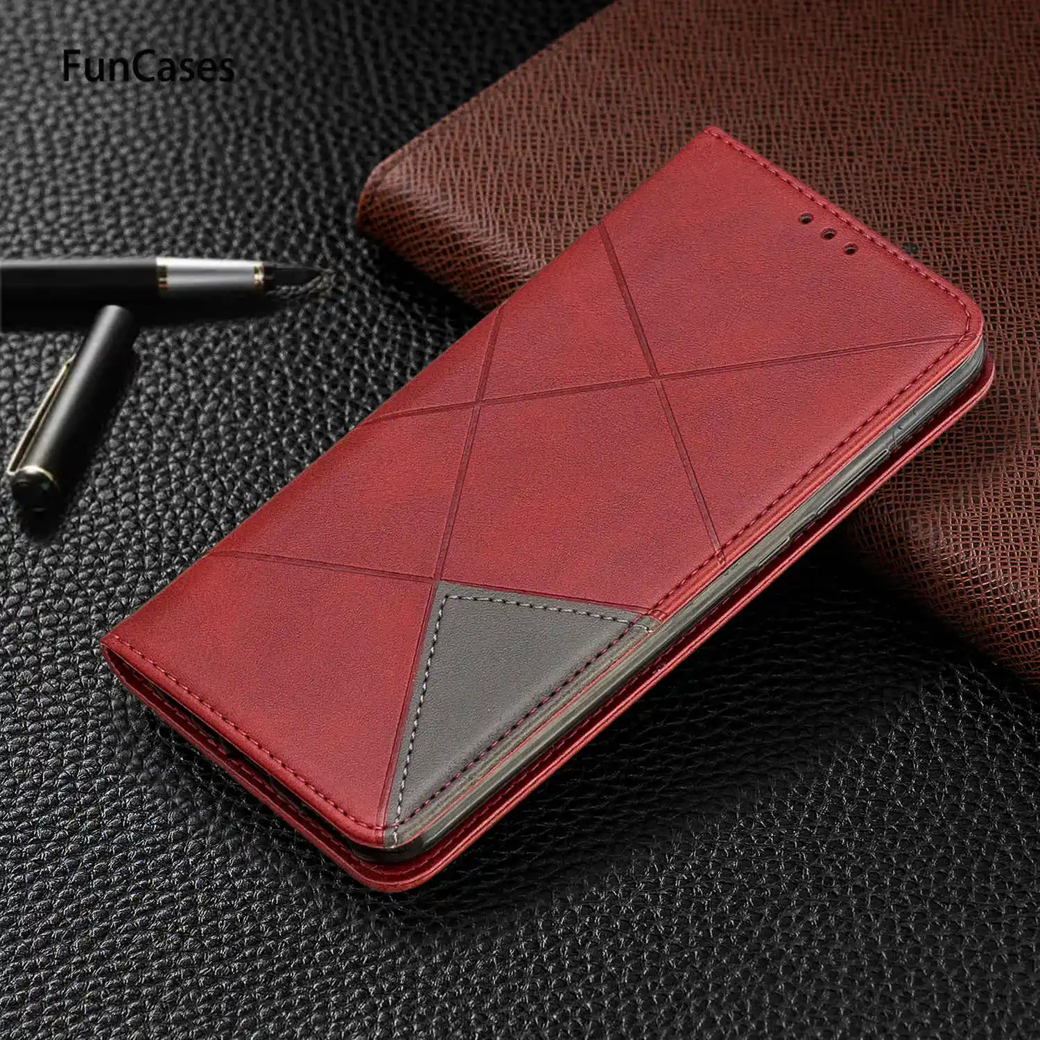 Деловой Чехол книжка из искусственной кожи чехол для телефона huawei P Smart 2019