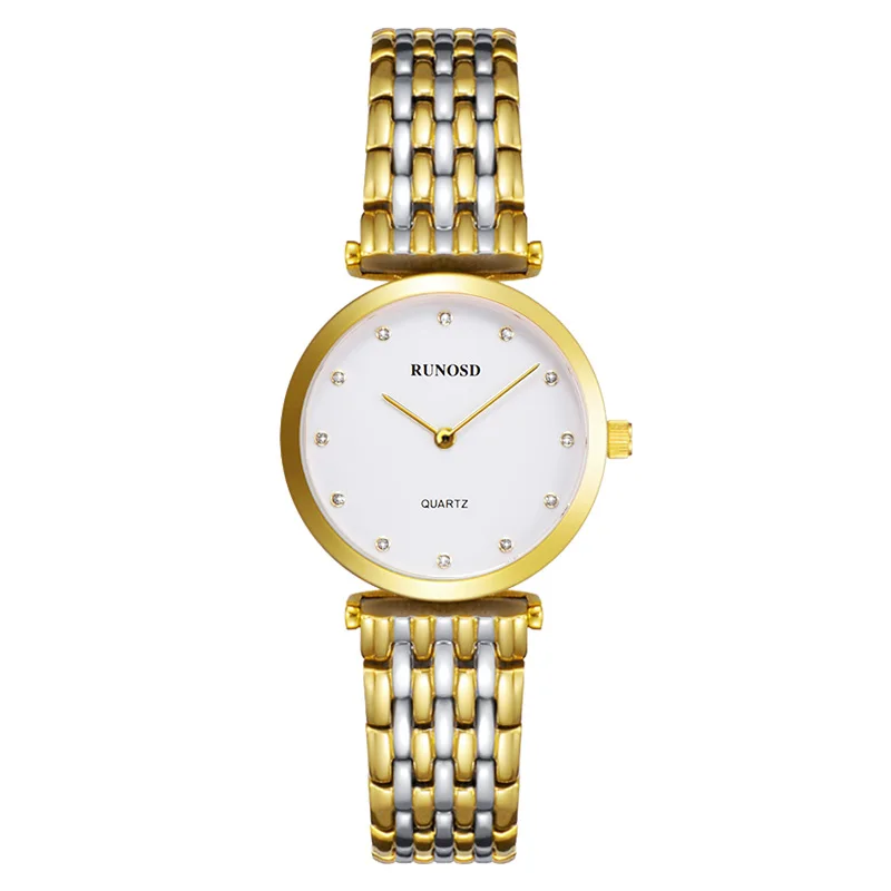 

RUNOSD Ladies Watch Luxury Fashion Zircon Thin Dial Miyota Quartz Sapphire Crystal Stainless Steel Strap 5202L