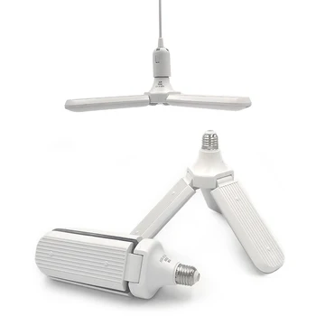 

LED Bulb E27 220V Home Energy Saving High Brightness Pendant Light 30W 45W 60W Foldable Fan Blade LED Living room Garage Light