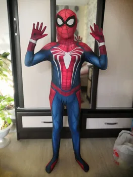 

Spider Game PS4 insomniac Spider-Man Costume 3D Print Spandex Halloween Spiderman Cosplay Zentai suit Adult/Kids Free Shipping