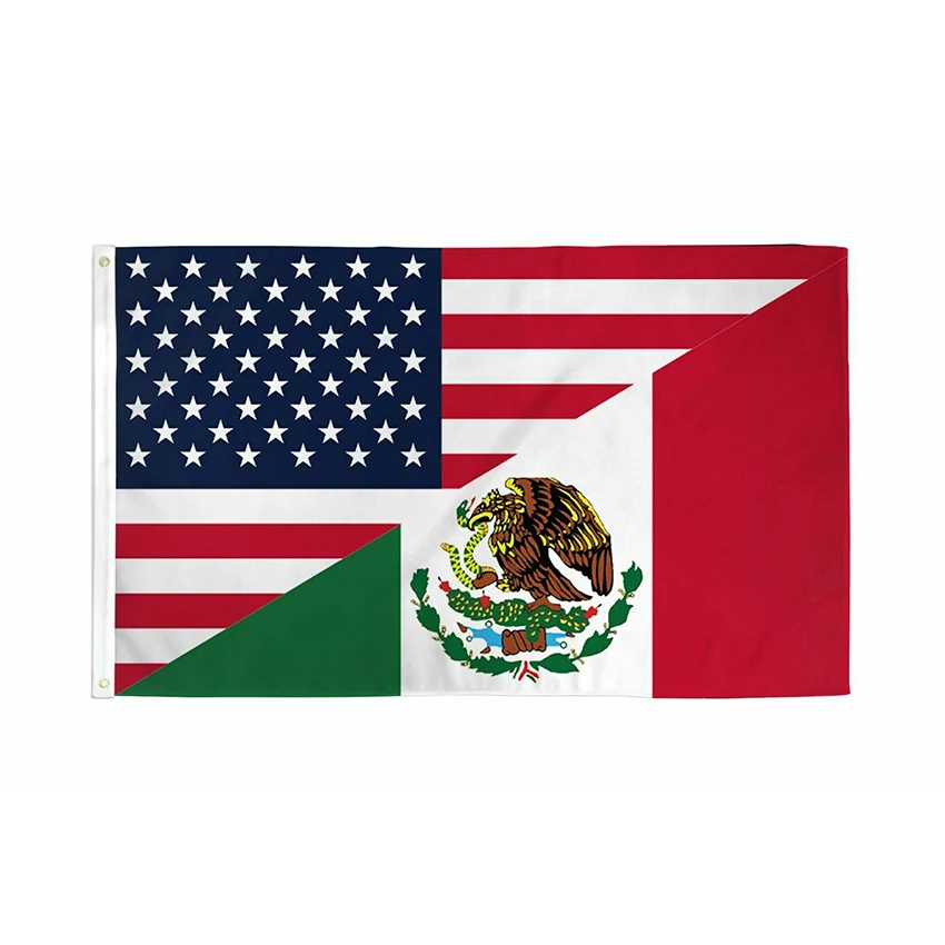 México Amistad Americano Mexicano Combinación 3x5 Banner
