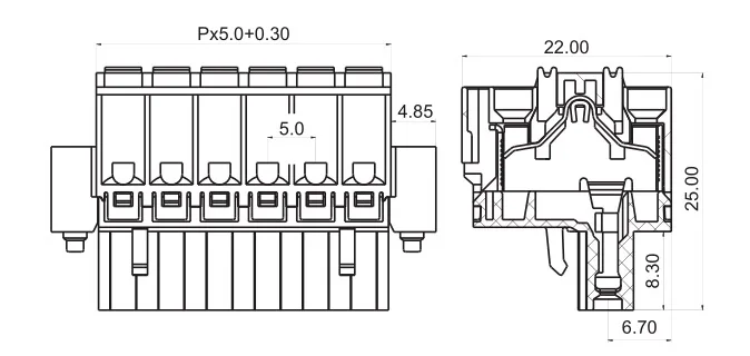 KF2EDGKDHM 5,0 2P~ 12P разъем PCB плагин клеммный блок 2EDGKDHM 5,0 мм 2PIN~ 12PIN TFKC 2,5 STF Феникс контакт DEGSON