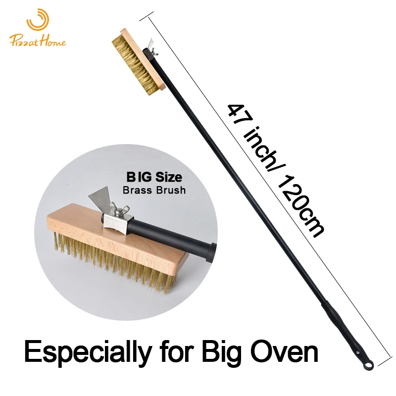 PizzAtHome 47 inch Pizza Oven Brush Aluminium Handle Big Brush Grill