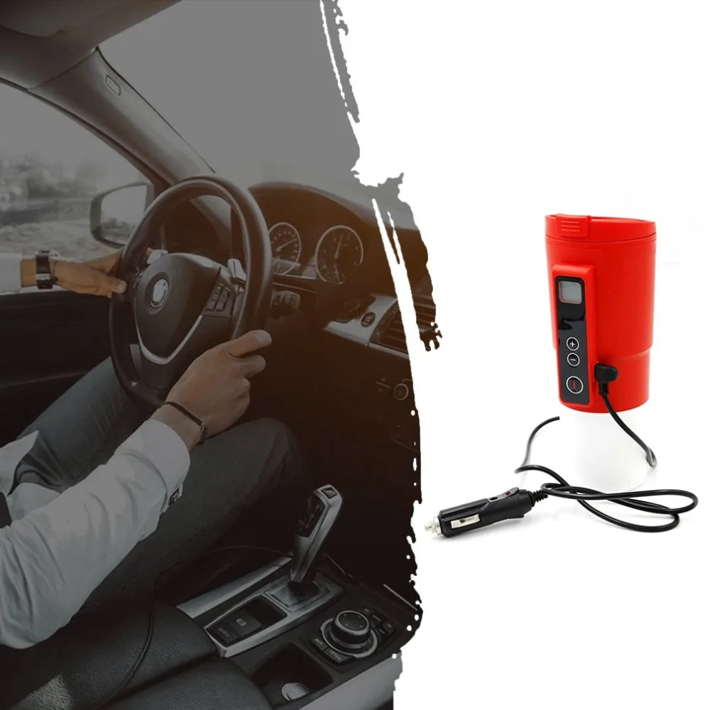 12V автомобильная электрическая умная кофейная кружка c подогревом чашка с чашкой из нержавеющей стали с контролем температуры ЖК-дисплей