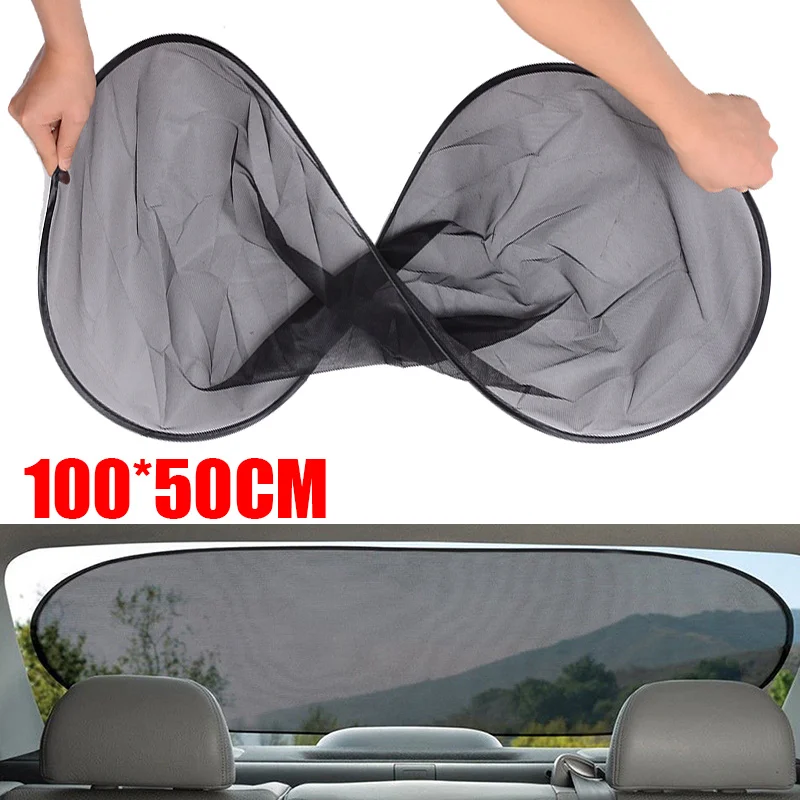 1pc Sun Visor Screen Sunshade Car Curtain Mesh Nylon Car Rear Window