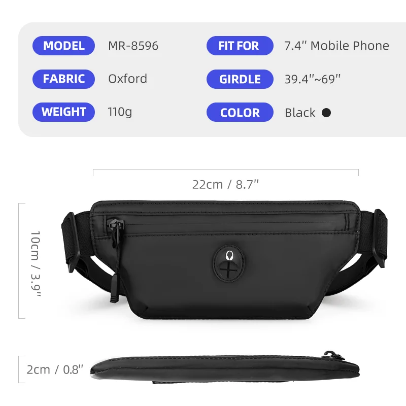 MARK RYDEN 2021 New Running Phone Pack Men Women Water-repellent Waist Bag with Earphone hole