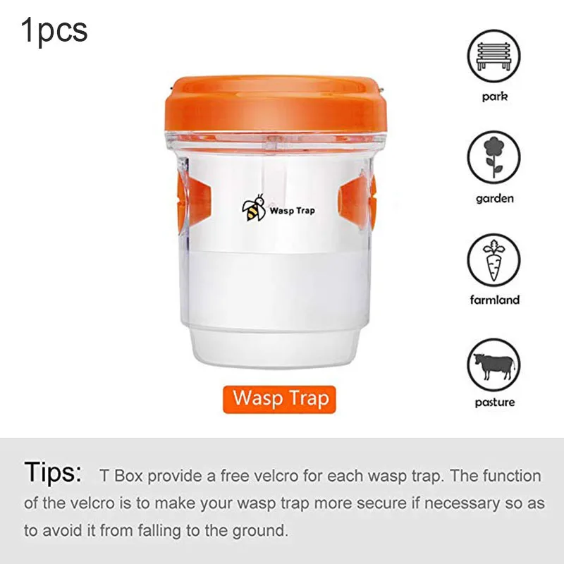 

Solar Powered Wasp Trap with UV LED Light Reusable Outdoor Bees Fly Bugs Catcher Killer 2019ing