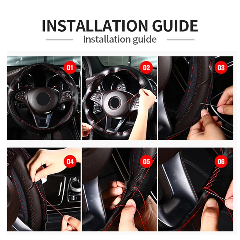 Genuine Leather Steering Wheel Cover 6