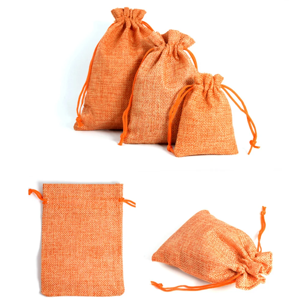 orange L 1 шт., хлопковая Льняная сумка на шнурке, для дома, для стирки, для обуви, для путешествий, переносная сумка-Органайзер, Женская посылка для хранения, сумки, подарочная сумка - Цвет: orange L