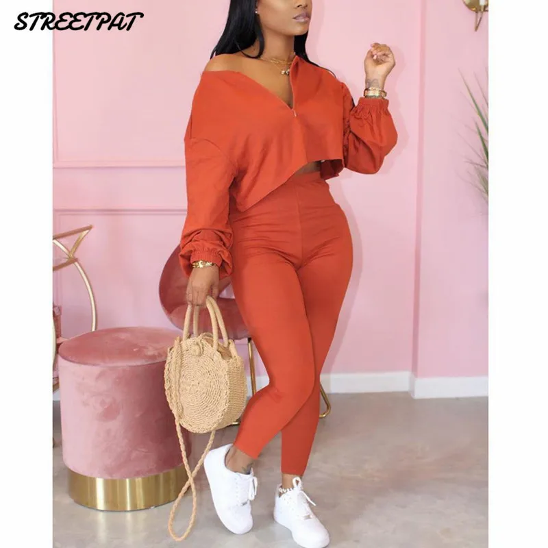 2 piece crop top jogger set