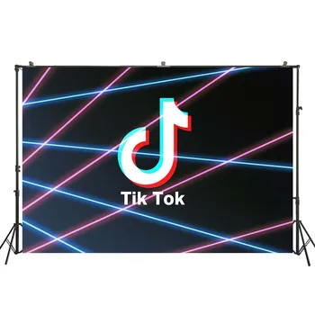

HUAYI 3d Effect Musical Party Backdrop Retro Disco Prom Decoration Supplies Laser Line TikTok Themed Background W-4213