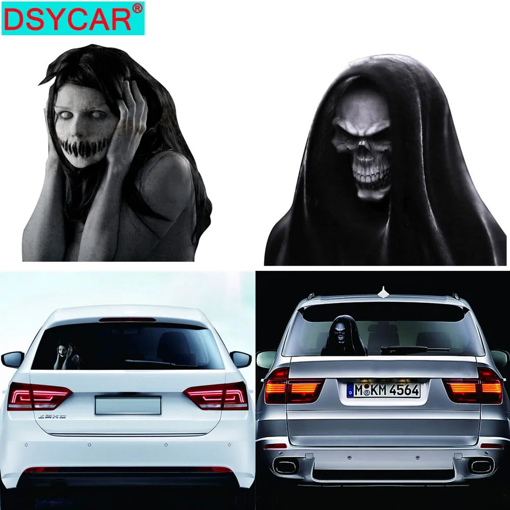 DSYCAR 1 шт. Хэллоуин ужасающий демон дух автомобиль наклейки автомобильное окно