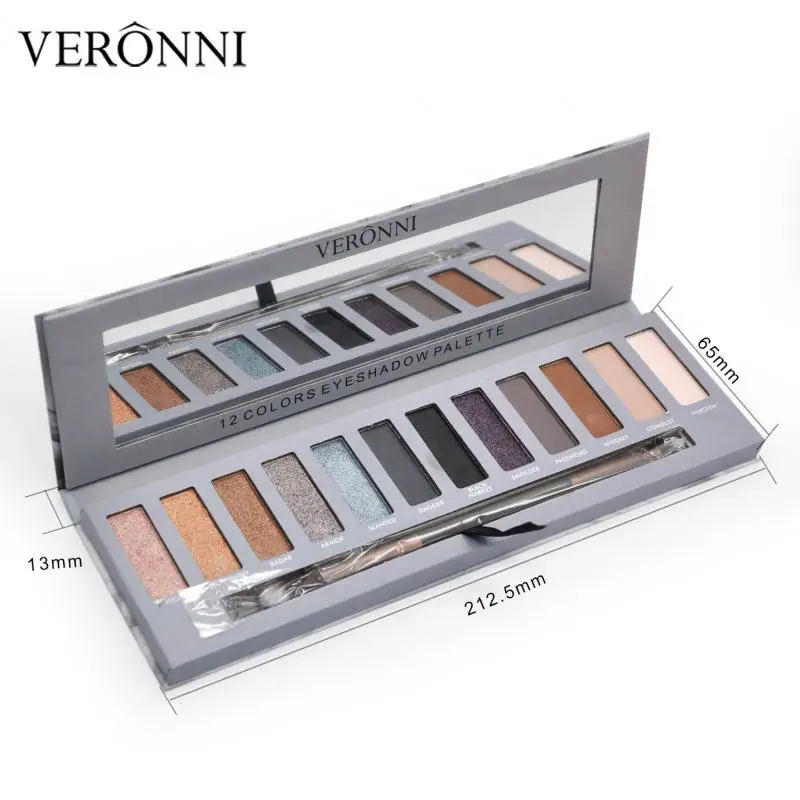 VERONNI 12-color Smoked Eyeshadow Palette стойкие тени для век Make Up Eyeshadow Palette Тени для век TSLM1