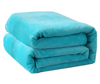 sky blue Однотонная Коралловая сумка для животных, чехол для дивана, мягкое теплое одеяло для взрослых, детский плед, Сиеста, офисное покрывало, Йога, покрывало - Color: sky blue