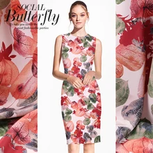 19 летнее Брендовое платье из креповой ткани с цифровой печатью 114 см Ширина 16momme модная ткань Diy Seiwng Распродажа