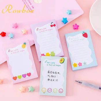 

ROWBOE cute stationery Korean version of the note can be torn sticky post N times posted portable message this cute memo