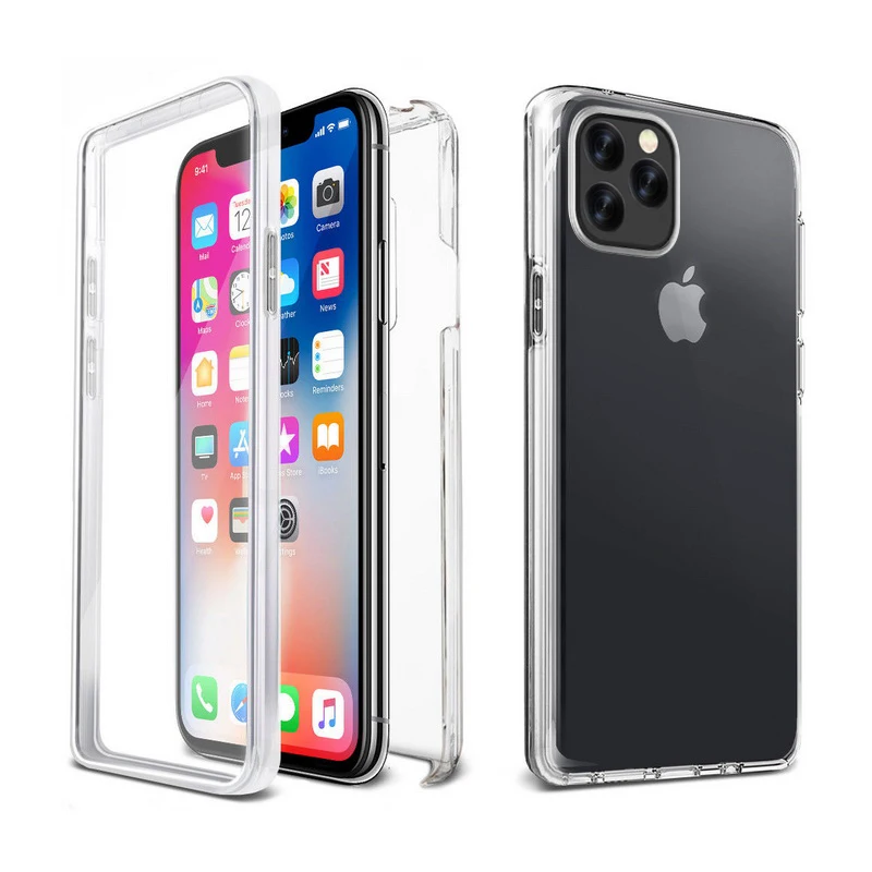 YISHANGOU 2в1 Передний+ задний Прозрачный чехол для iPhone 11 Pro Max 6 s plus 7 8 360 полный защитный силиконовый чехол для iPhone X XR XS Max