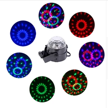 

Sound Activated Rotating Disco Ball Party Lights Strobe Light 3W RGB LED Stage Lights for Christmas Home KTV Xmas Wedding Show