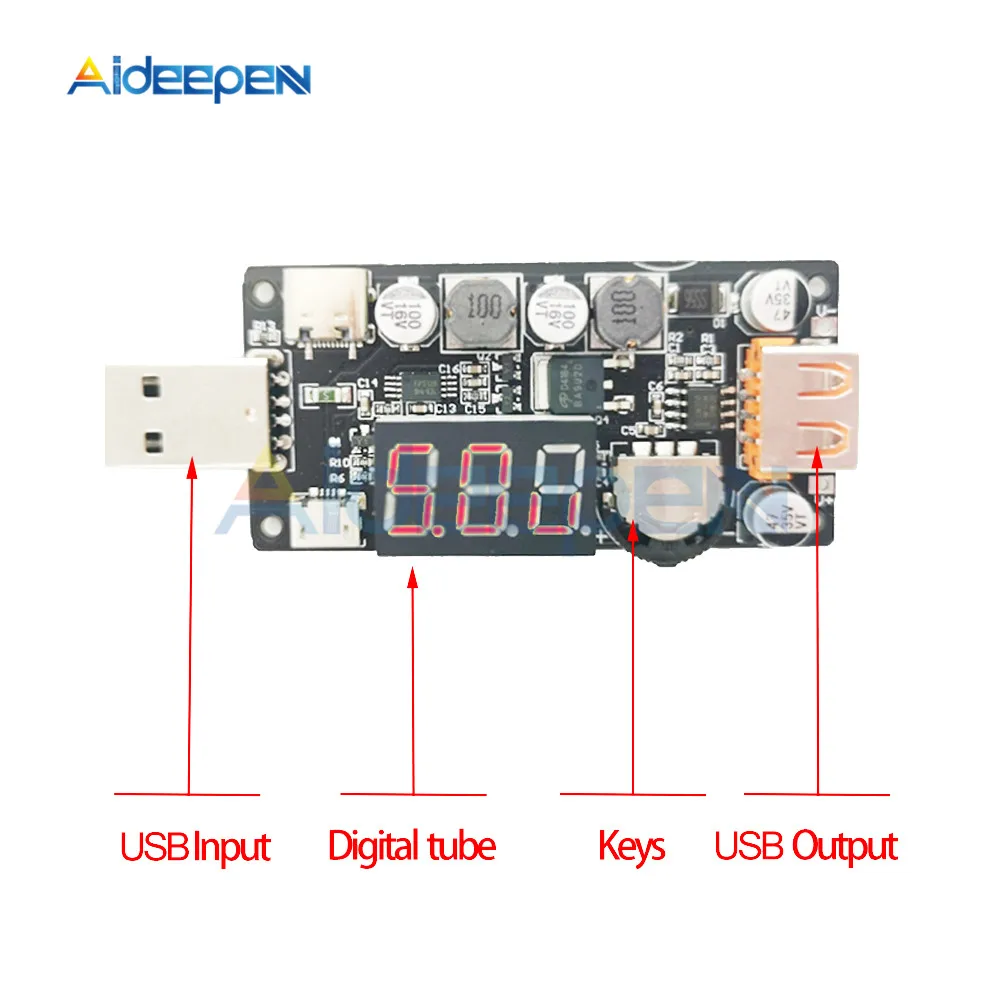 DC 5V 10W охлаждающий usb-вентилятор регулятор скорости регулятора регулятор переключатель скорости вентилятора модуль светодиодный модуль затемнения 4,0 V-12 V до 1,0 V-24,0 V