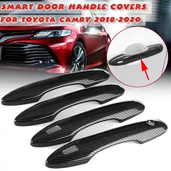 

4pcs/Set Car Carbon 4 Door Upgrade General Handle Smart Keyless Covers Trim Protect For Toyota Camry 2018 2019 2020