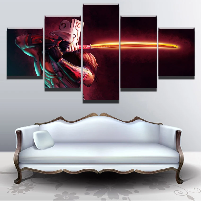  Modern Canvas Painting Modular Game Poster 5 Pieces 2 DotA Juggernaut Wall Art Home Decor Boys Room