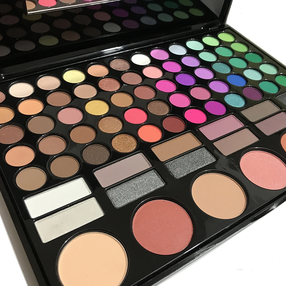 Kaufen SANIYE 78 Farben Lidschatten palette mit Spiegel Schönheit glasierte Multicolor Lidschatten Rouge palette Große Make Up 78P04