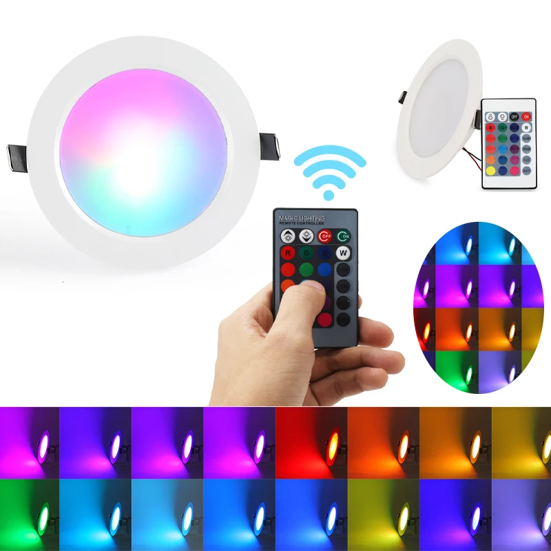 5W/10W LED Panel light Round LED Lamp ceiling rgb Panel Light RGB with Remote Control Round Downlight Lamp Ceiling Indoor Light