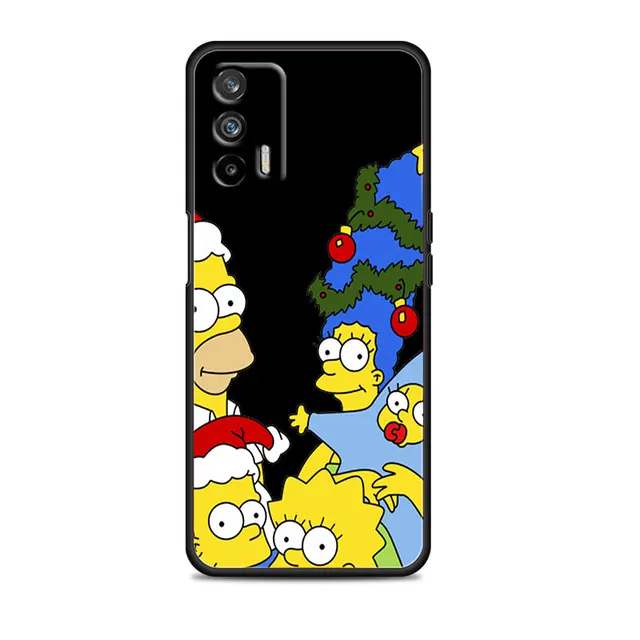 The Simpsons Happy Family For OPPO Realme GT Explorer Master Neo Flash Edition C21 C20 C15 C11 C3 Soft Black Phone Case Style 08