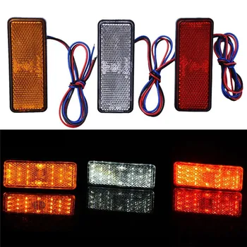 

2PCS Universal Motorcycle Scooter Moped Rectangle LED Reflector Tail Brake Light Stop Lamp 300LM 6 W Motorcycle Tail Brake Light