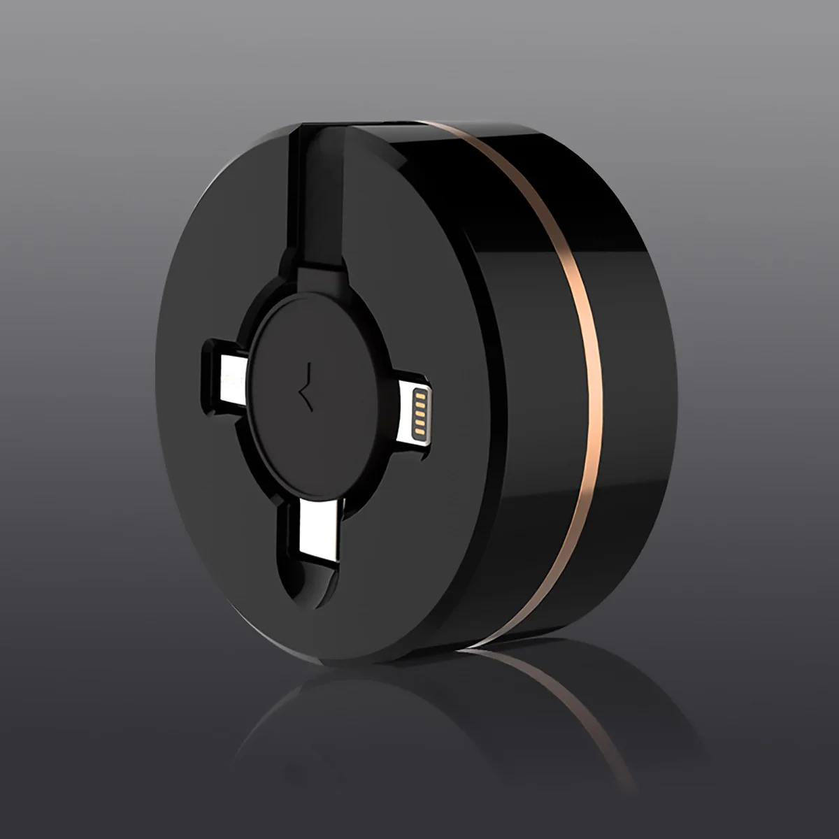 1 м 3 в 1 USB зарядный кабель для iPhone& Micro USB& USB C кабель выдвижной портативный зарядный кабель для Iphone X 8 samsung S9 - Цвет: black