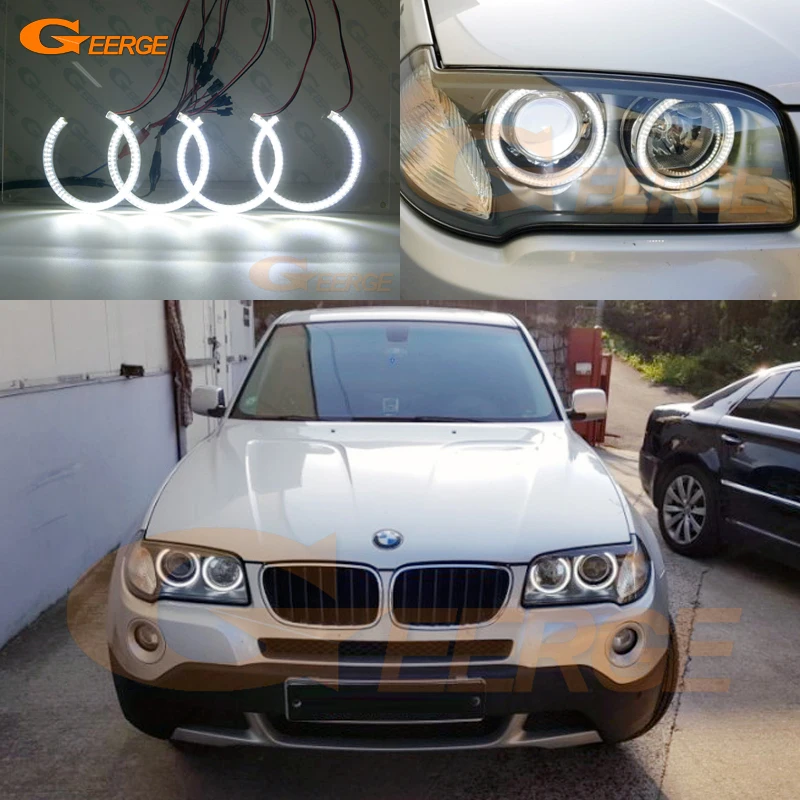 Для BMW E83 X3 2007 2008 2009 2010 ксеноновая фара отличное Ультра яркое освещение smd комплект светодиодов «глаза ангела» DRL