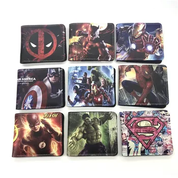

Avengers Deadpool Hulk SpiderMan thunder Batman wallet Model child boy coin purse decoration cartoon figure Creative Toys Gift