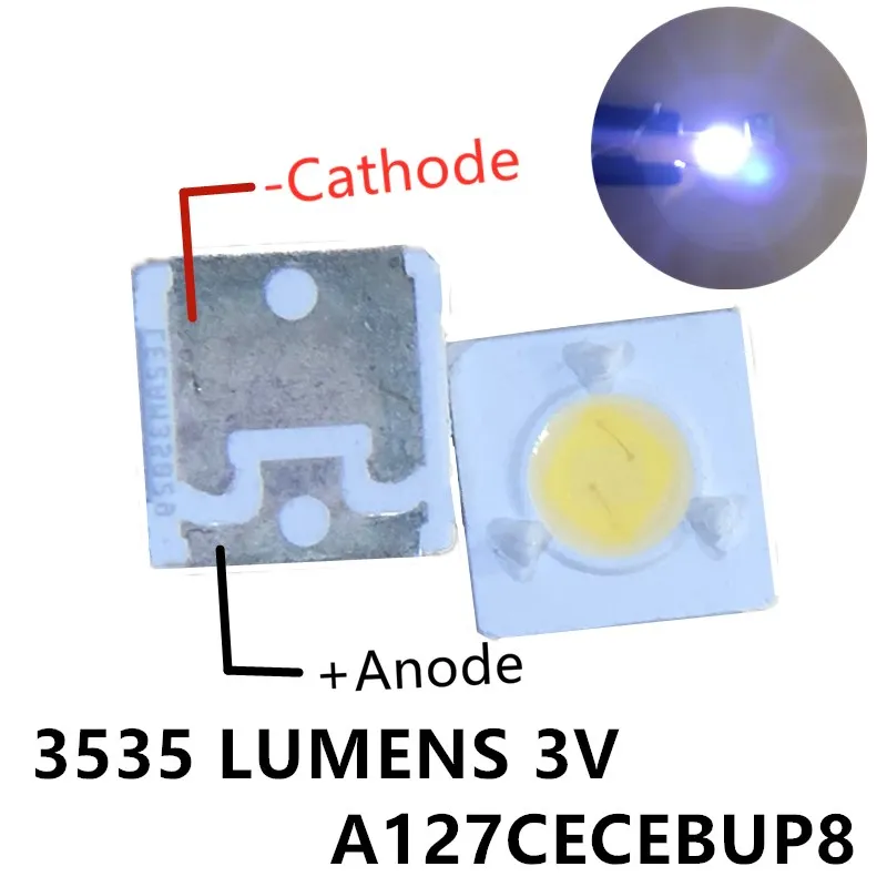 LUMENS LED Backlight 1W 3V 3535 3537 Cool white LCD for TV Application A127CECEBUP8 Style-3 500pcs | Электронные компоненты и