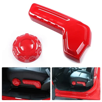 

Car Main Driver Seat Back Adjustment Decoration Circle Cover for 2018 2019 Jeep Wrangler JL ABS, Red