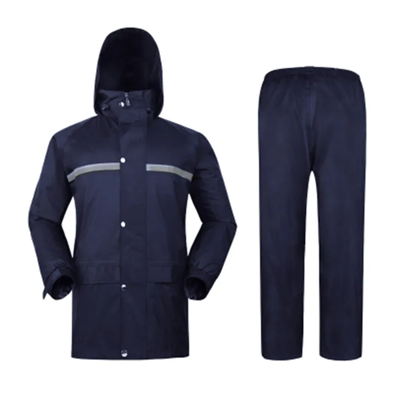 Dark Blue Мотоциклетный плащ для мужчин, походный водонепроницаемый дождевик с брюками, дождевик Chuva, пальто для женщин, дождевик с капюшоном LZG101 - Цвет: Dark Blue