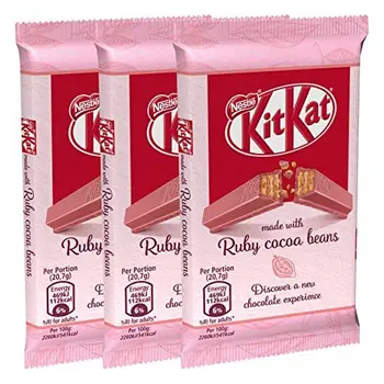 

KitKat Nestlé Ruby Cocoa Beans, set of 3, fruity chocolate bars, limited sublime chocolate bar, red chocolate, 41.5 g