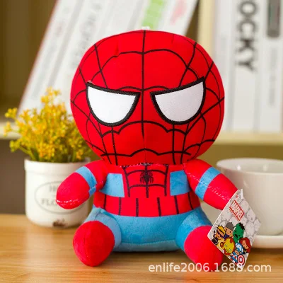 25 см Marvel Мстители 4 супергерой весь персонал плюшевые игрушки куклы Капитан Америка, Железный человек Человек-паук Локи Тор плюшевые мягкие игрушки