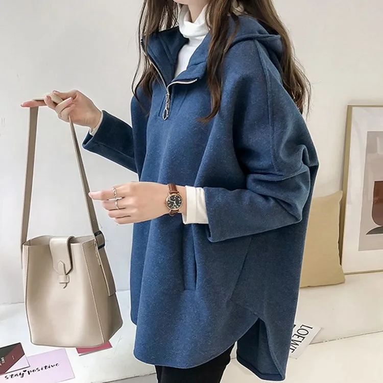 

2020 Autumn & Winter New Style Loose BF Style Hoodie Female Hong Kong Flavor Laziness Wind Long Sleeve Pullover Thick Coat Fashi