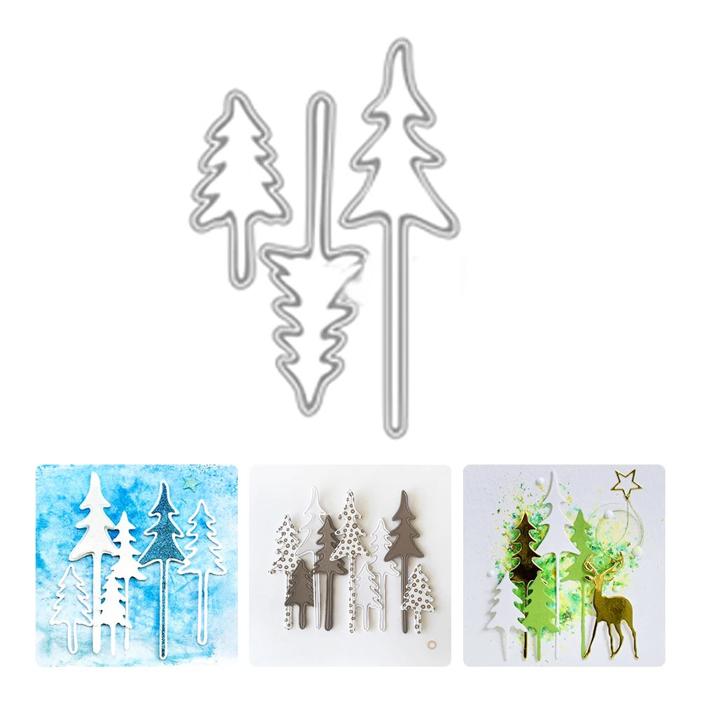 

3Pcs Metal Cutting Dies Christmas Tree Shape Stamps And Dies Scrapbooking Embossing DIY Craft Die Cuts